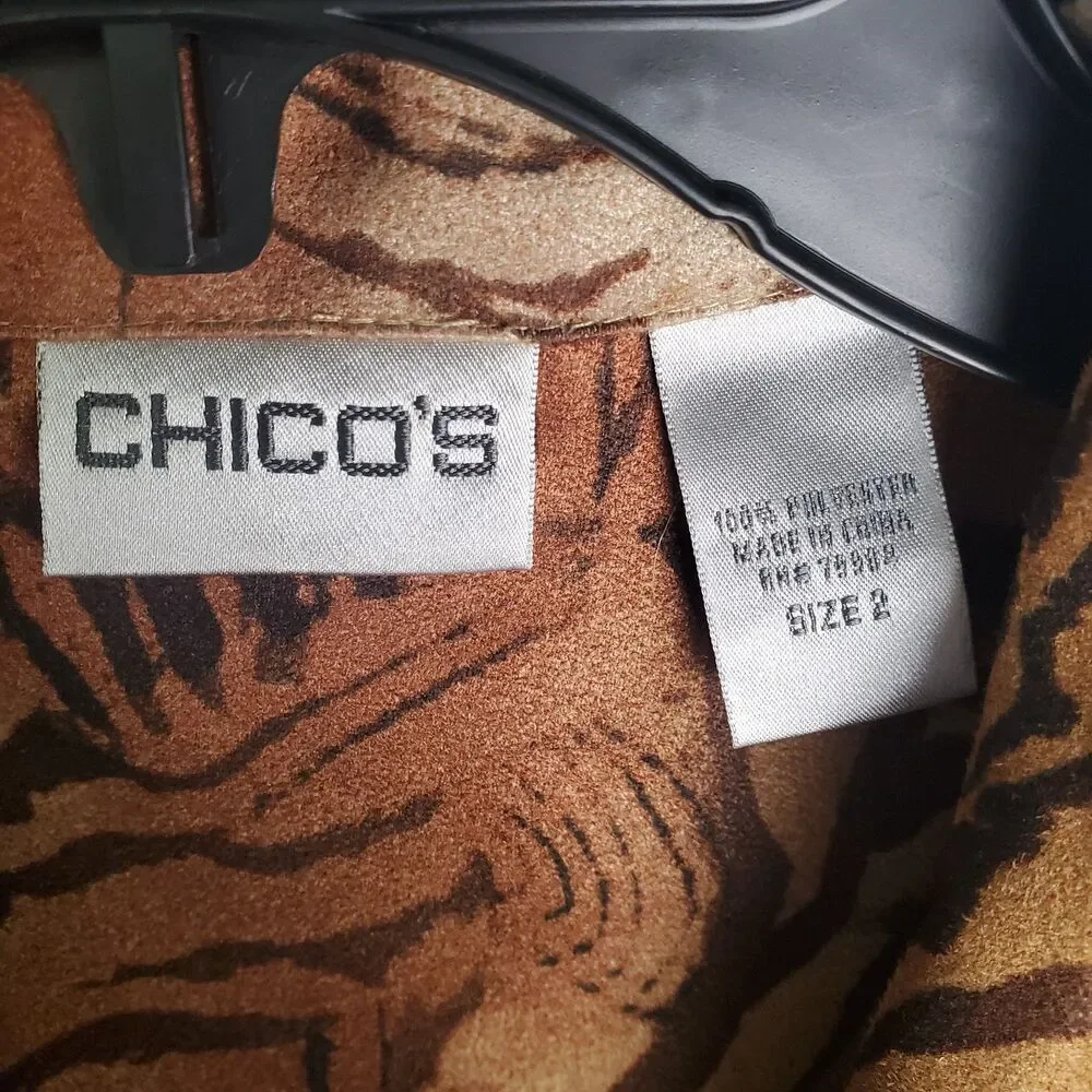 Chico's Abstract Printed Lightweight Jacket Size Large